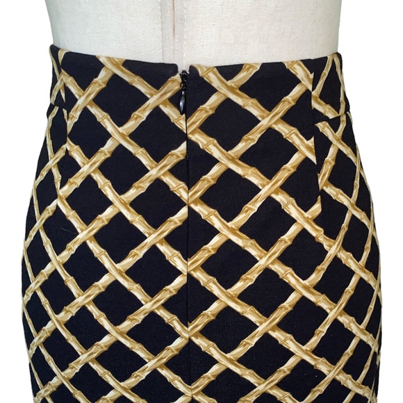 J. McLaughlin Black & Tan Bamboo Trellis Pencil Skirt - 2 - Picture 6 of 10